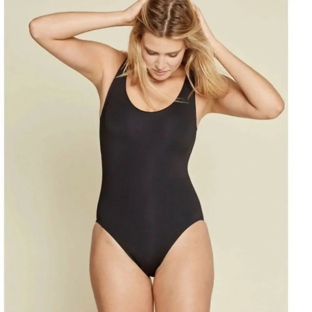 NWT Andie Catalina Black Swimsuit Open Plunge Back Size XS